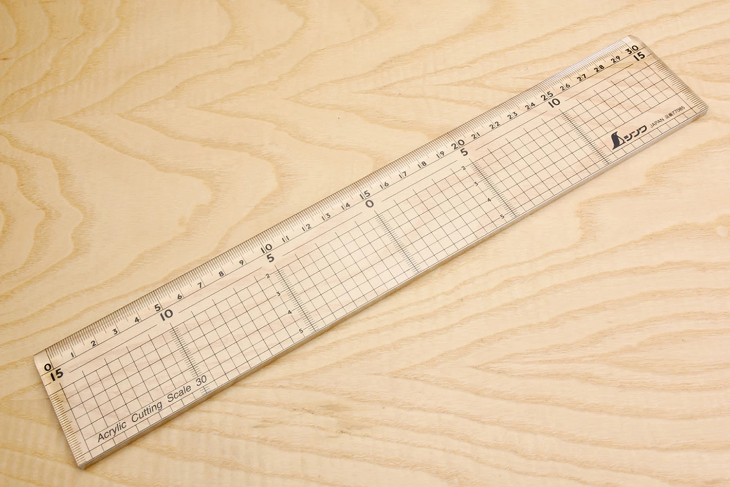 Shinwa Acrylic Cutting Rule With Stainless Steel Edge 300mm