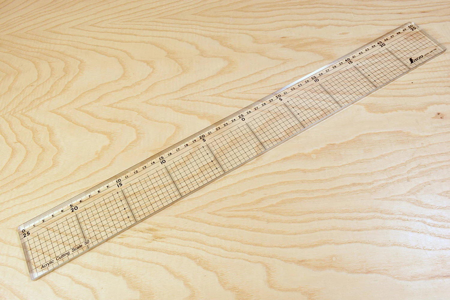 Shinwa Acrylic Cutting Rule With Stainless Steel Edge 500mm