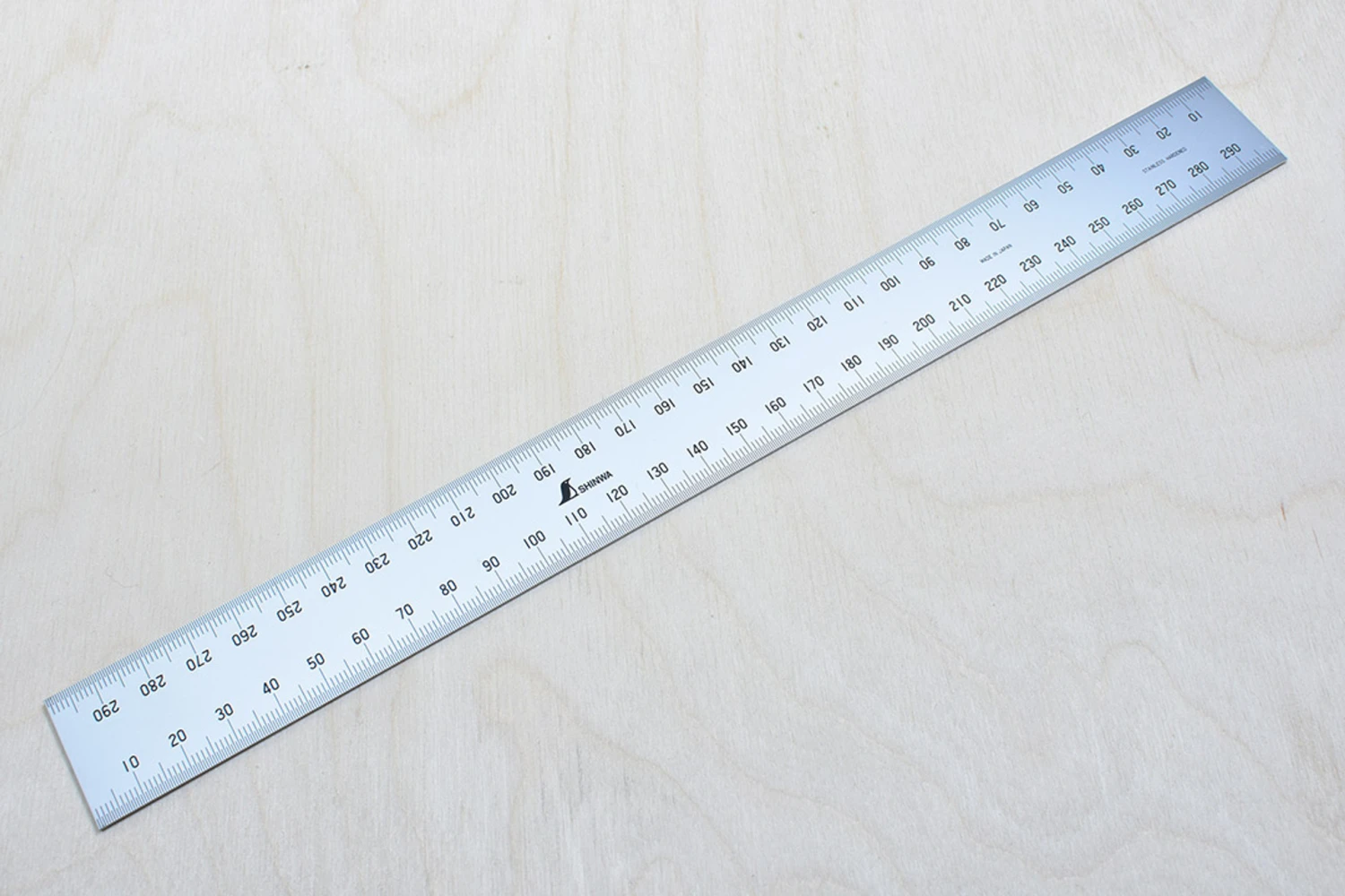 Shinwa Flush Ended Stainless Steel Rule With 4 Scales 300mm