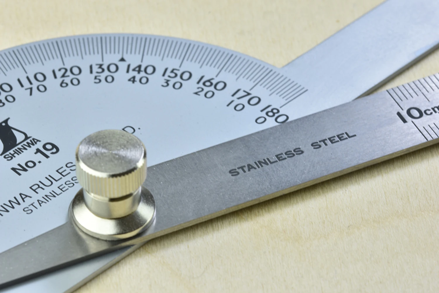 Shinwa Protractor No.9 Double Blade Hard Chrome Finish Ø90 100mm - Image 2